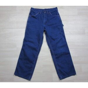 Vintage 70s Big Mac Jeans Men's (30x28) Carpenter Workwear Orange Stitch 5‎